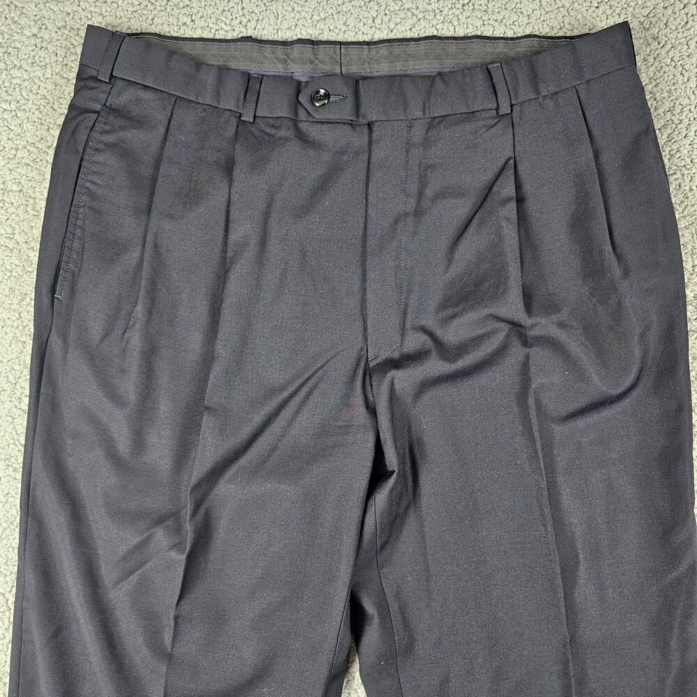 Brooks Brothers Pants Mens 36x29 Black Wool Loro Piana Italy Golden Fleece Logo